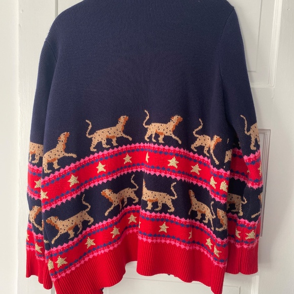 Boden Fair Isle Boyfriend Cardigan with tigers - Picture 4 of 4